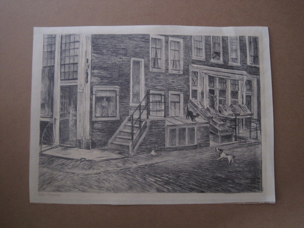 Karakteristieke gesigneerde Litho "Amsterdam de Jordaan" Theo Dijkwel 1881-1952 kopen? Bied vanaf 1!