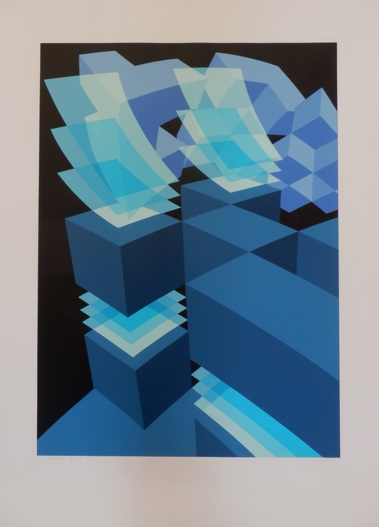 HANS KLAUI   Grote Zeefdruk   KWADRAAT    Handgesigneerd   GROOT!!! verkocht voor € 55!