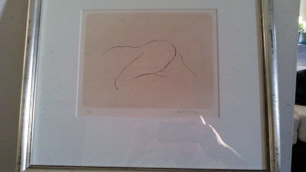 Bert de Keyser, droge naald ets, naakt model, zeer subtiel en elegant. kopen? Bied vanaf 1!