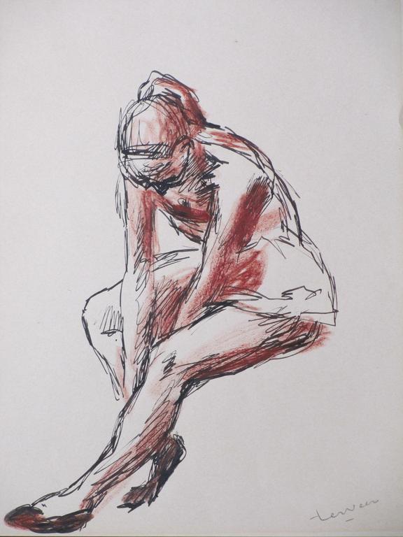 Johan Laurent ter Veer, Balletdanseres, Tekening in rood kopen? Bied vanaf 35!