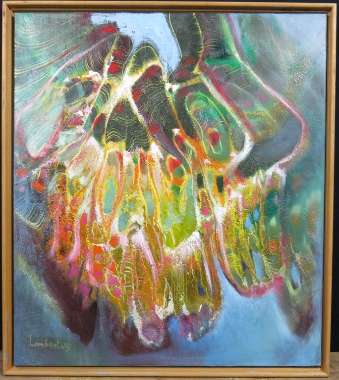 Lambertus de Jong: Olieverf op doek, Zonder titel - Ingelijst verkocht voor € 100!