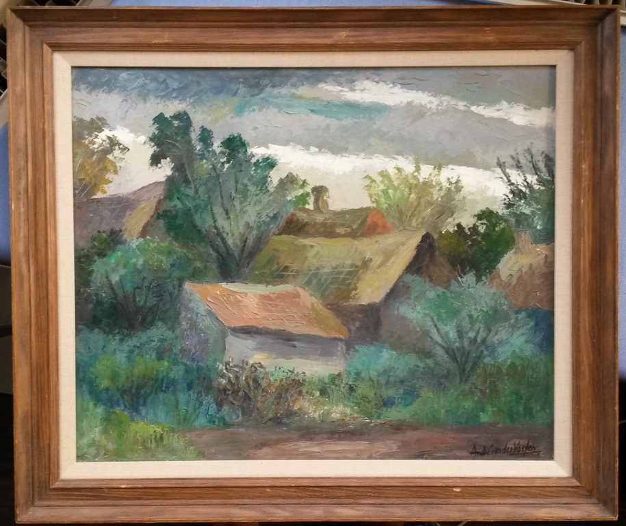 André van der Vossen - Landschap met boerderij - olieverf op doek - gesigneerd kopen? Bied vanaf 125!