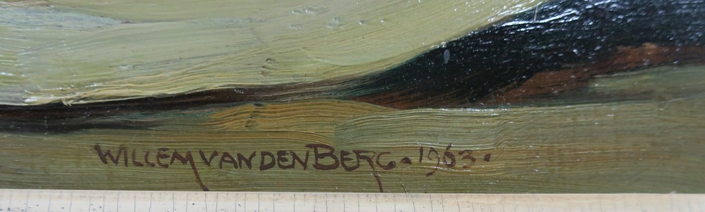 Willem van den Berg: Olieverf op board, Fruitstilleven - Ingelijst kopen? Bied vanaf 600!