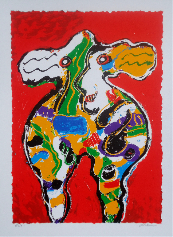 PETER DIEM, handgesigneerde zeefdruk 'Cow Red' kopen? Bied vanaf 1!