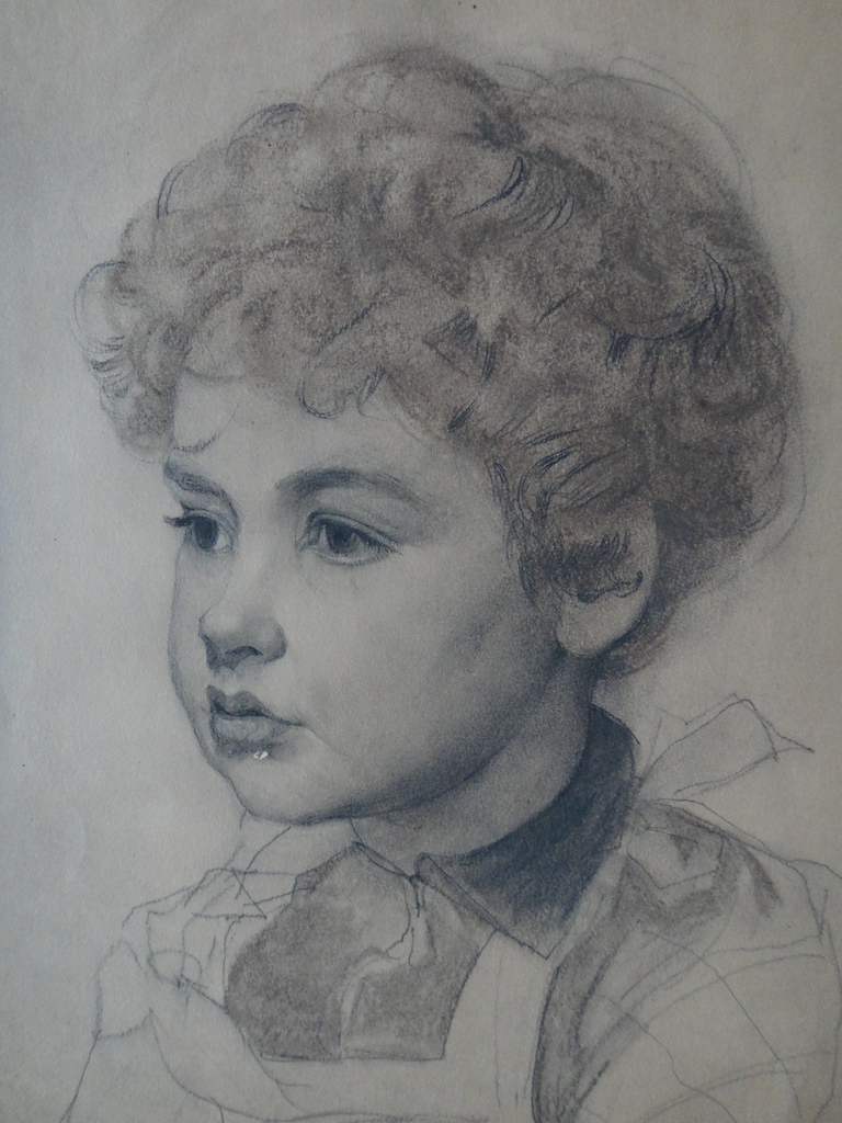Aart Bijl, tekening, jongenskopje kopen? Bied vanaf 30!