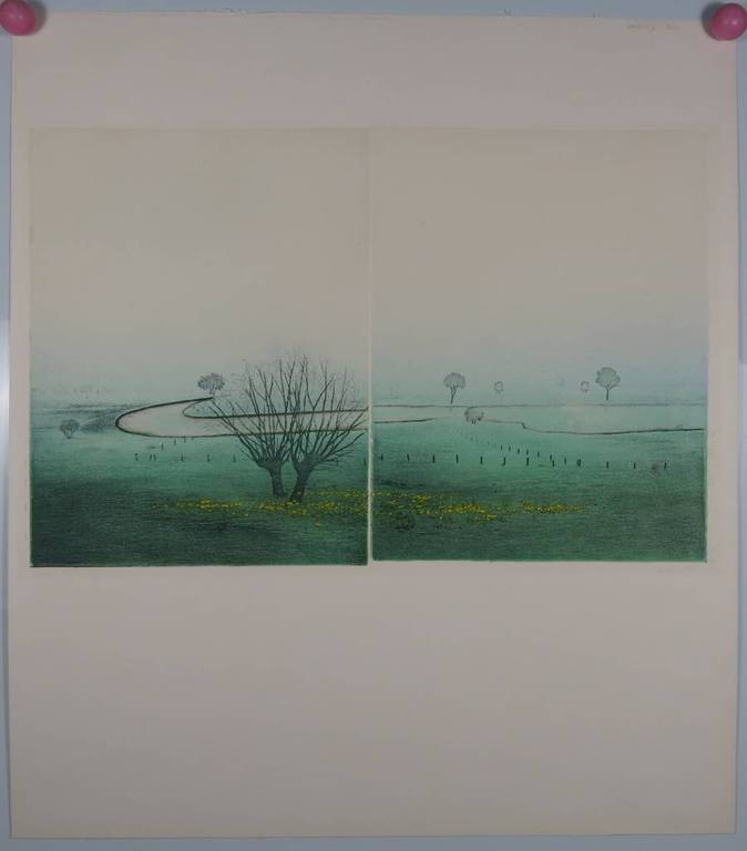 Elmar Gille, Ets en aquatint, Winterlandschap kopen? Bied vanaf 20!