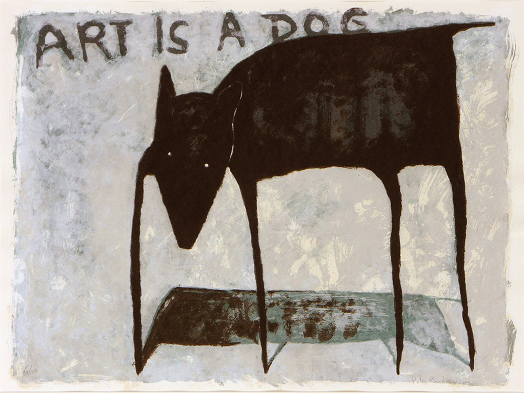 PETER BASTIAANSEN Zeefdruk ART IS A DOG Handgesigneerd verkocht voor € 75!