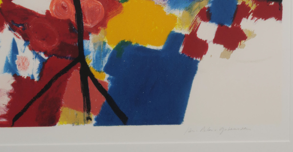 Jan Peter van Opheusden: Zeefdruk, Viool - Ingelijst kopen? Bied vanaf 50!