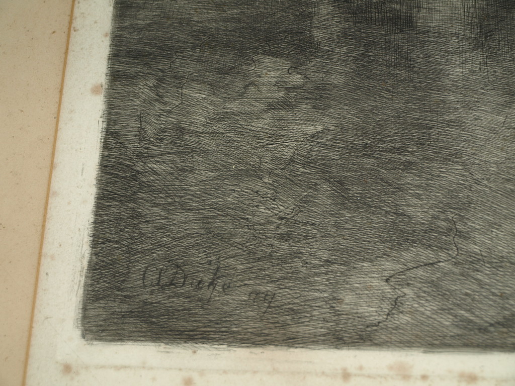 Anton Mauve  en Carel Lodewijk Dake – Ets – Schaapskudde – Gesigneerd – ca 1885 kopen? Bied vanaf 125!