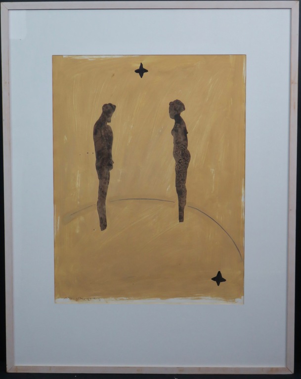 Chiel Vluggen: Gemengde techniek, Zonder titel -Ingelijst verkocht voor € 85!