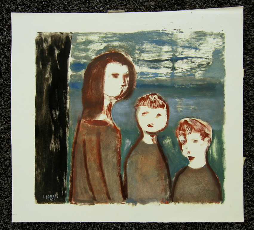 Irene Joffroy - Drie kinderen - olieverf op papier, gesign. kopen? Bied vanaf 50!
