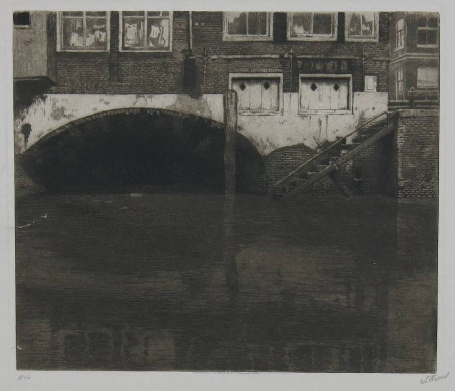 Willem Witsen: Ets/Aquatint, Voorstraatshaven II te Dordrecht verkocht voor € 120!