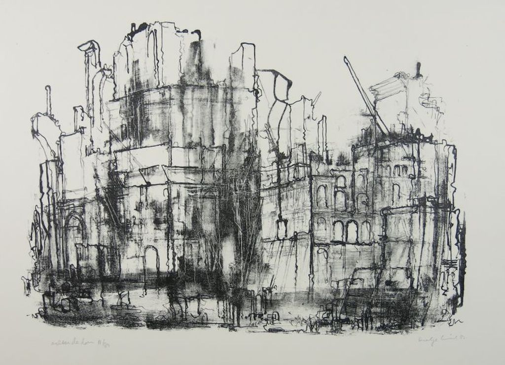 Dirkje Kuik: Litho, Achter de Dom verkocht voor € 35!