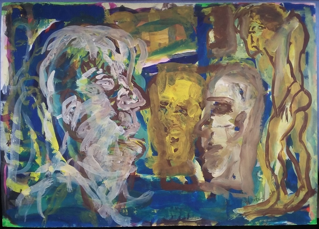 Piet Vos - acrylverf op papier kopen? Bied vanaf 60!