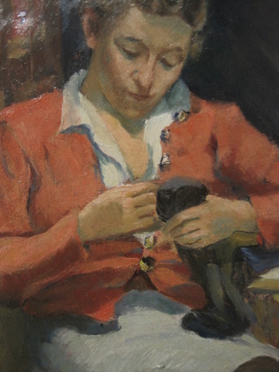 Toon Pluijmers 1910-1967 olieverf "vrouw aan tafel" 1943 gedateerd kopen? Bied vanaf 1!