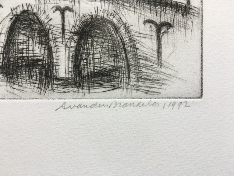 Litho, "De Kinkelenburg", Gelders kasteel. Handgesigneerd 64/150 kopen? Bied vanaf 15!