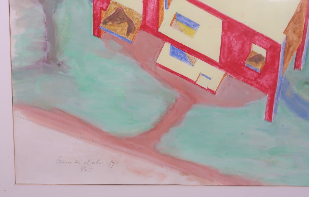 Pieter van Evert: Gouache, Huis in dal - Ingelijst kopen? Bied vanaf 40!