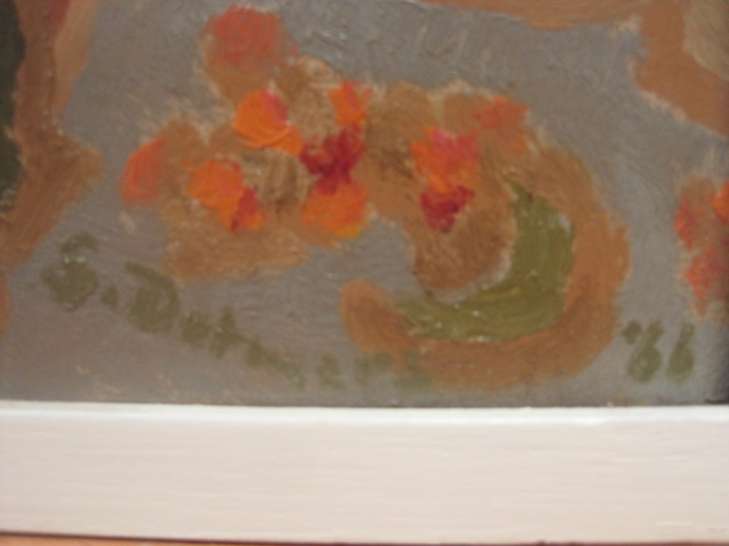 Sebo Detmers ( 1910 - ?) olieverf  "stilleven met viooltjes" 1966 gedateerd kopen? Bied vanaf 1!