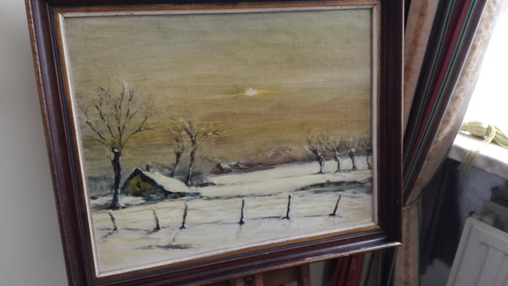 Onbekend kunstenaar, Olieverf op paneel, Winterlandschap kopen? Bied vanaf 1!