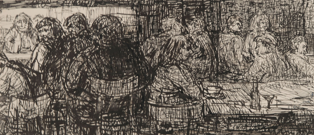 Rein Dool: Pentekening op papier, Cafe kopen? Bied vanaf 20!