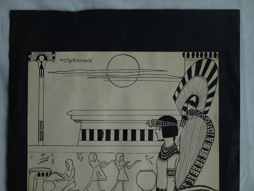 Willy Schermelé : Tekening Oost-Indische inkt , Cleopatrea – gesigneerd  kopen? Bied vanaf 1!