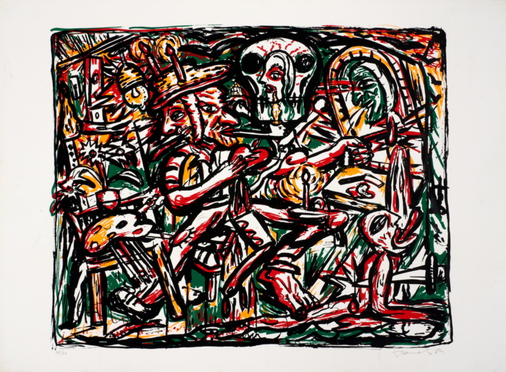 Fred Bervoets, Zonder titel - kleurenlithografie, 1984, gesigneerd, oplage 50 kopen? Bied vanaf 320!