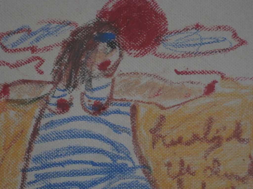 Ant.Heyboer -  originele pastel/papier  "heerlijk, ik denk dat ik .... " gesign. kopen? Bied vanaf 1!