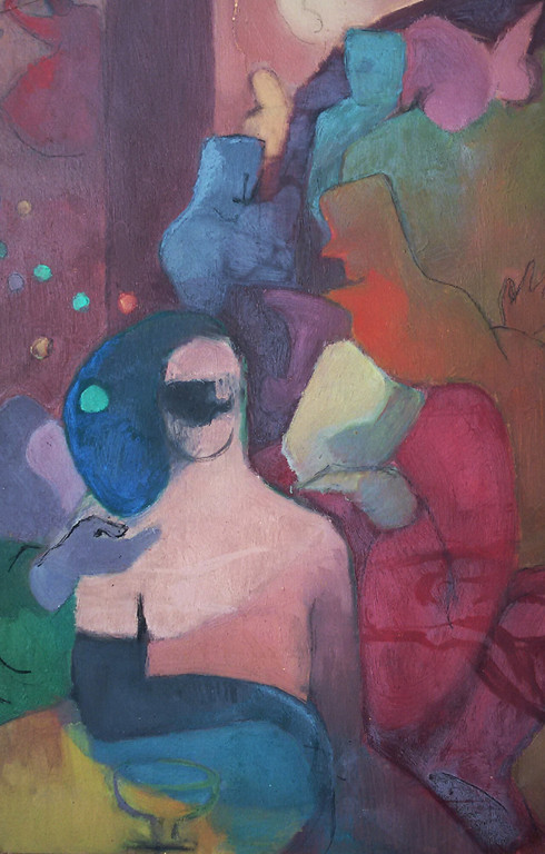 Corneille-achtige voorstelling, gemengde techniek op papier verkocht voor € 53!