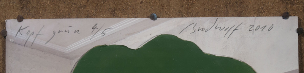 Jurgen Brodwolf: Assemblage, Kopf grun - Ingelijst kopen? Bied vanaf 170!