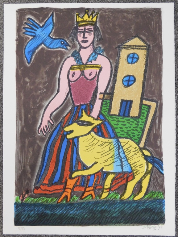  Guillaume Corneille - Kleurenlitho - La Reine du Monde: L'oiseau Bleu verkocht voor € 175!