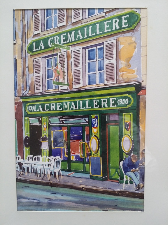 Niet of onleesbaar gesigneerd - Onbekend. Aquarel. Parijs terras. La Cremaillere 1900. kopen? Bied vanaf 10!
