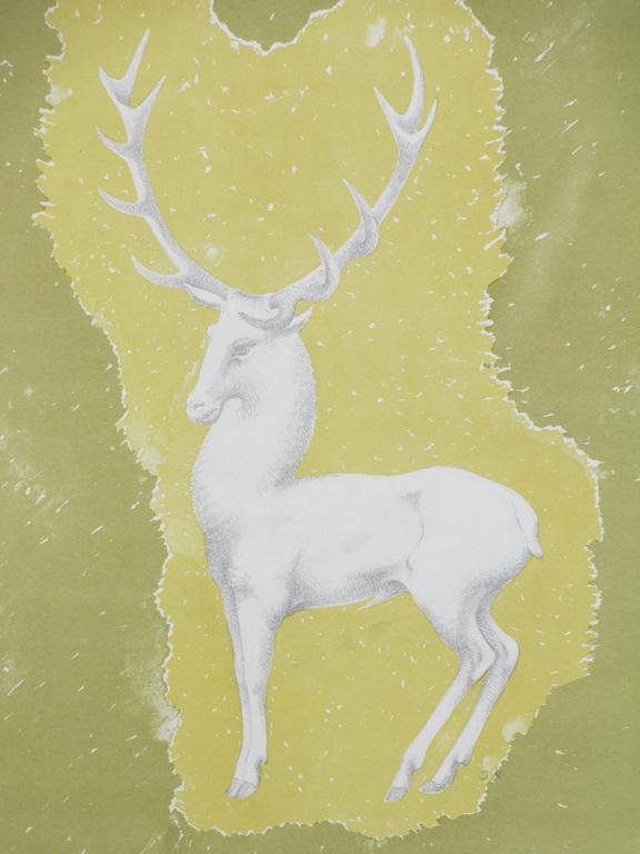 John Raedecker, Edelhert, Litho in groen kopen? Bied vanaf 30!