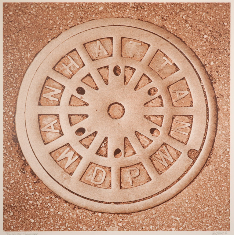 Paul Baars: Zeefdruk, New York Manhole cover kopen? Bied vanaf 20!