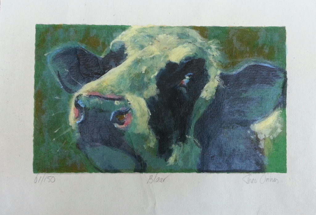 Theo Onnes, zeefdruk, titel:  kopen? Bied vanaf 30!