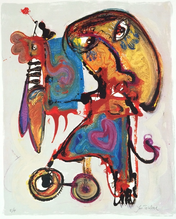 Jan te Wierik, zeefdruk " Fantasie figuren" kopen? Bied vanaf 150!