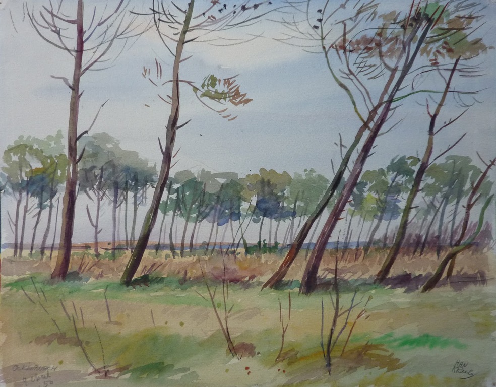 Han Krug aquarel "Ockenburgh" ( Den Haag) 9 April 1950 verkocht voor € 40!