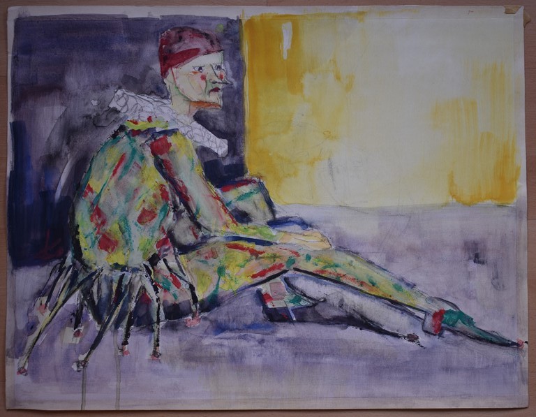 VELSEN, VAN, KO, Aquarel, Circusclown. kopen? Bied vanaf 1!