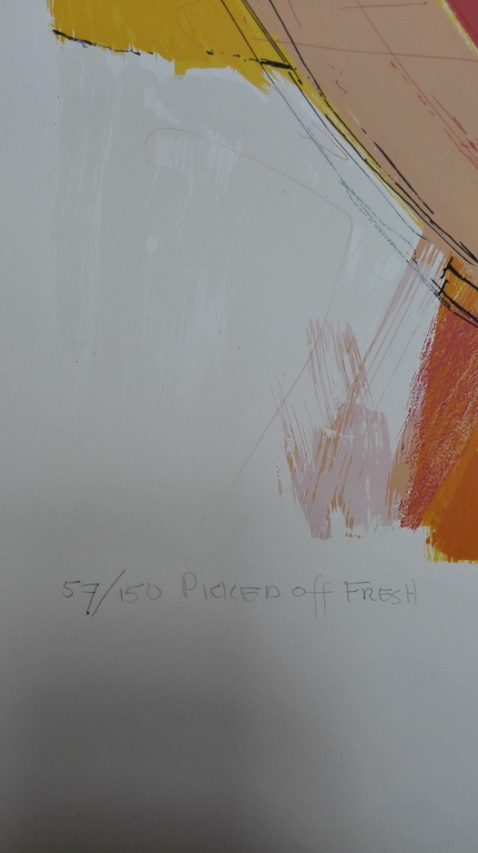 Frank Lejeune, zeefdruk op papier, Titel: Picked off fresh kopen? Bied vanaf 40!