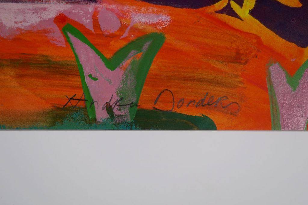 Xandra Donders: Gemengd techniek, Geel huis met boompjes kopen? Bied vanaf 20!