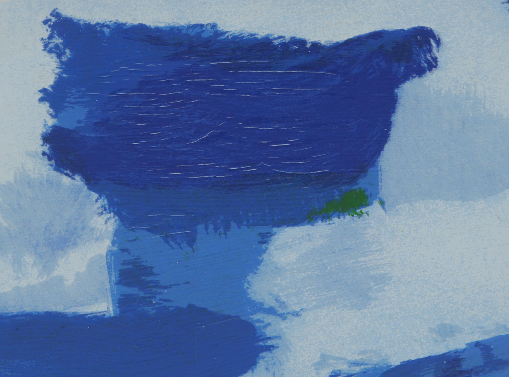Gerrit Benner: Zeefdruk, Abstract landschap - Ingelijst kopen? Bied vanaf 600!