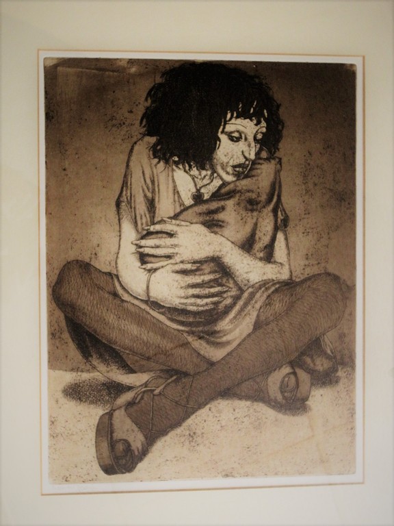 Typische Herman Gordijn ets "Vrouw met kind op straat" E.A.exemplaar gesigneerd  kopen? Bied vanaf 1!