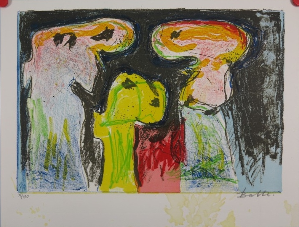 Mogens Balle: Kleurenlitho, Drie figuren kopen? Bied vanaf 1!