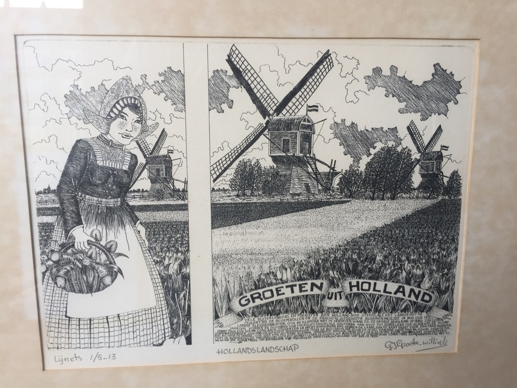 Gerrit Jan Groote Willink - Lijnets 1/5-13 1977 - Hollandslandschap kopen? Bied vanaf 1!
