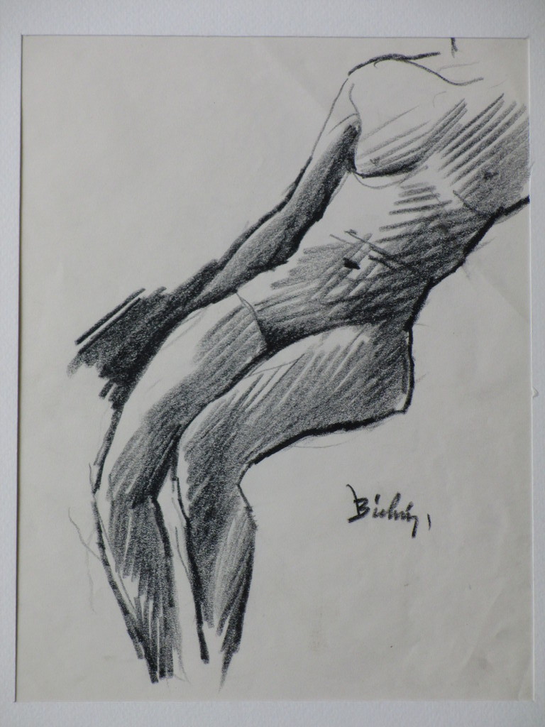 Herman Bieling, Zittend naakt, tekening kopen? Bied vanaf 1!