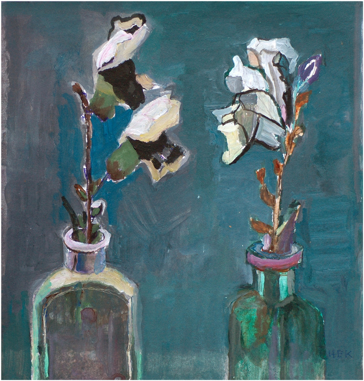 Hans Ebeling Koning, acrylschildering op papier kopen? Bied vanaf 30!