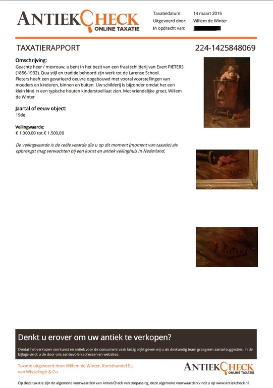 Evert Pieters (1856-1932) - In de kinderstoel - olieverf op doek - gesigneerd kopen? Bied vanaf 495!