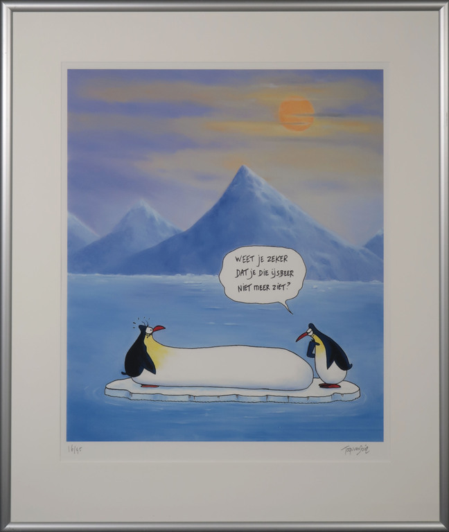 Toon van Driel: Giclee, IJsbeer - Ingelijst verkocht voor € 35!