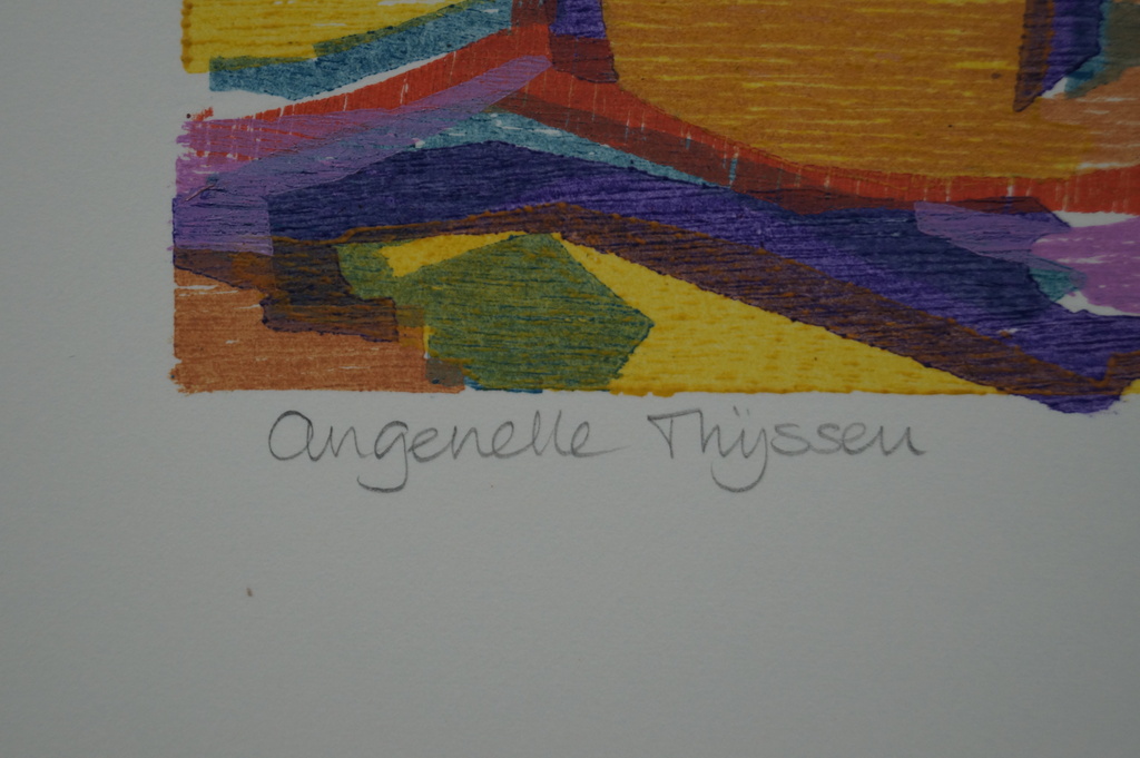 Angenelle Thijssen - gesigneerde houtsnede - Het licht langs de rivier kopen? Bied vanaf 20!