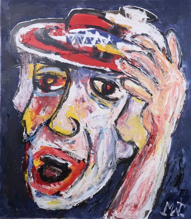 Martin van Wordragen: Olieverf op doek, Straatzanger - Ingelijst kopen? Bied vanaf 600!