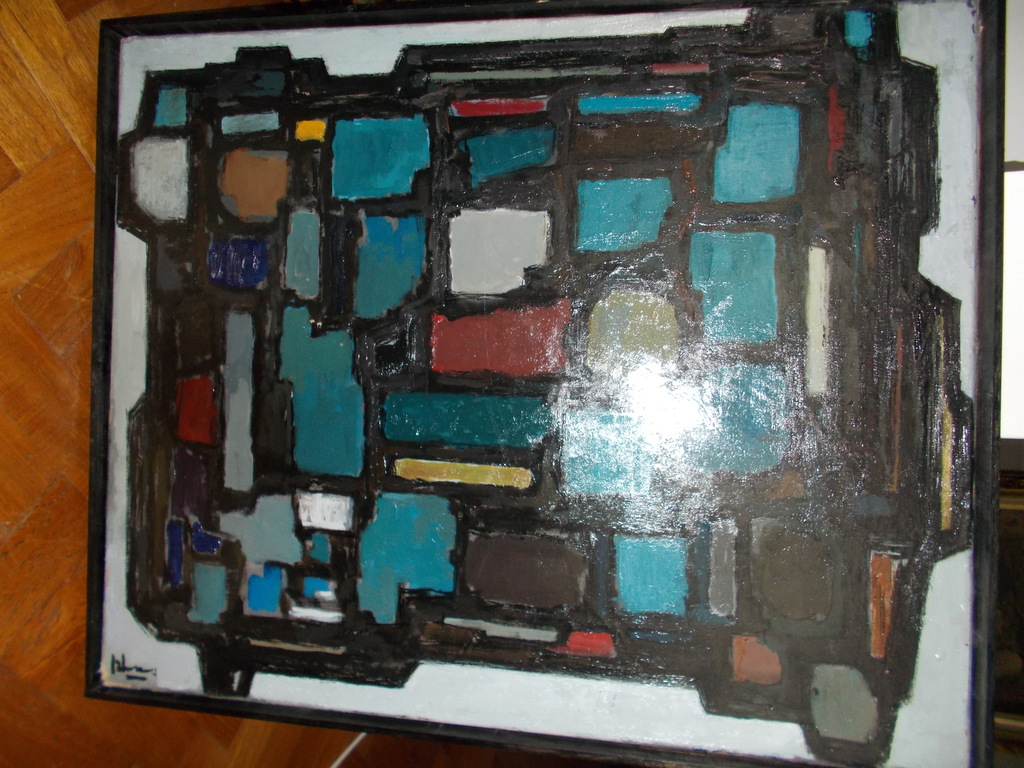 Maximiliaan(Henk) Maas,abstract,olieverf op doek. kopen? Bied vanaf 135!